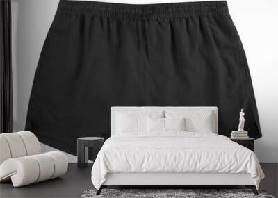 Men black swim sport beach shorts trunks isolated on white Wall mural