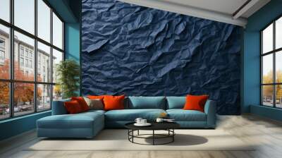 crumpled blue paper texture Wall mural