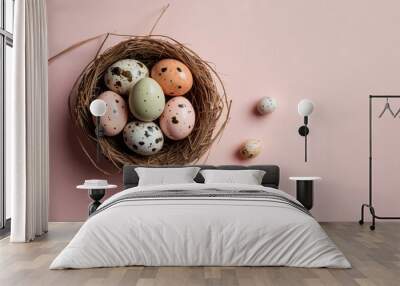 easter eggs on isolated background Wall mural