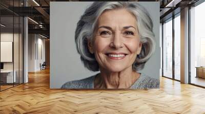 portrait of a smiling old woman Wall mural