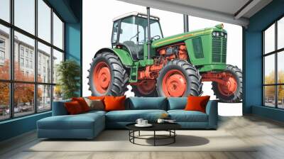 tractor isolated on white, vector art style Wall mural