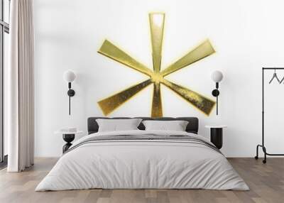 Very realistic golden asterisk, transparent background Wall mural