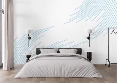 Abstract vector banner with light blue waves. Editable stroke Wall mural