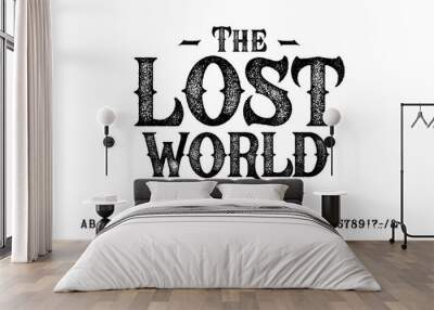 Font The Lost World. Craft retro vintage typeface  Wall mural