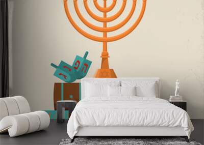 Hanukkah greeting card desig. Vector illustration Wall mural