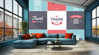 colorful thank you cards Wall mural