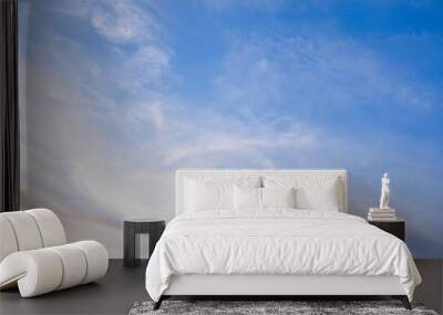 Blue sky with colour of clouds Wall mural