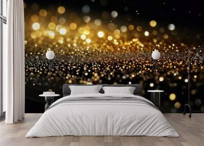 Abstract Background with Golden Glitter Wall mural