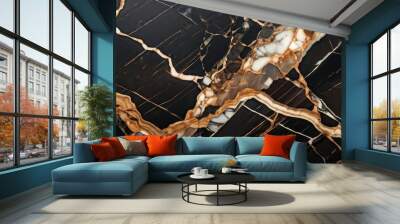 Abstract Black and Gold Marble Texture Wall mural