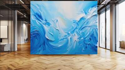 Abstract Blue Swirling Waves Wall mural