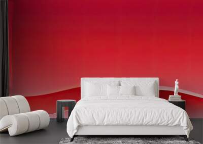 Abstract Red Waves Design Wall mural