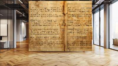 Ancient Manuscript with Musical Notation Wall mural