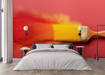 Paint Brush with Color Burst Wall mural