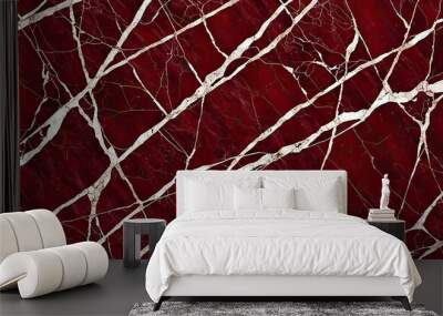 Red Marble with White Veins Texture Wall mural