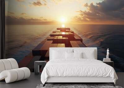 container ,container ship,import export and business logistic,By crane ,Trade Port , Shipping,cargomaritime  Wall mural