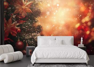 Merry Christmas holiday card background  Wall mural