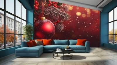 Merry Christmas holiday card background  Wall mural