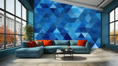 Abstract blue Triangles Background | Geometric Design | Vibrant blue, Modern Art, Geometric Shapes, Contemporary Patterns
 Wall mural