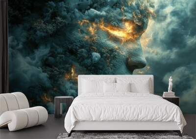 Delusional Disorder  background wallpaper design, modern creative and colorful png file Wall mural