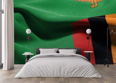 3D illustration closeup flag of Zambia Wall mural