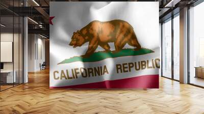 3D illustration flag of California is a region of United States. Wall mural