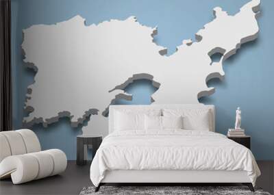 3d isometric map of Lemnos is an island in Greece Wall mural