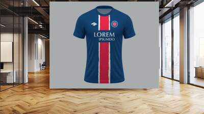 3d realistic soccer jersey in Paris Saint-Germain style, football shirt template 2024 Wall mural