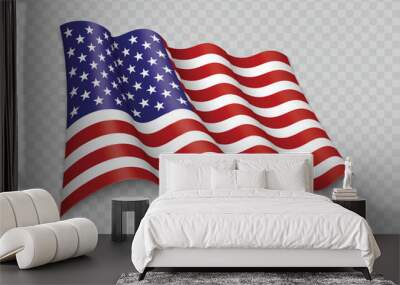 3D Realistic waving Flag of United States Wall mural