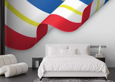 3d ribbon with flag Mecklenburg-Vorpommern. German state. isolated on white background Wall mural