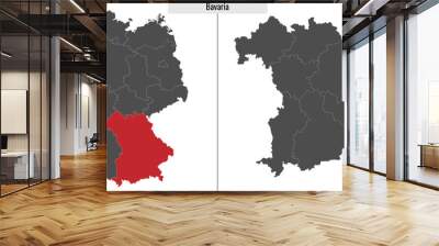 Bavaria map state of Germany Wall mural