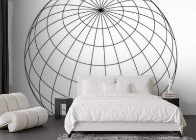 Earth planet globe grid of meridians and parallels Wall mural