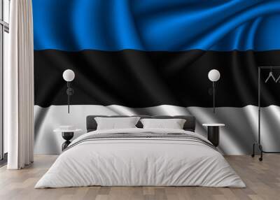 estonia national flag of silk. Template for your design Wall mural