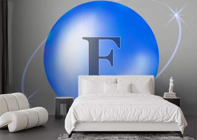 Fluorine icon. mineral drop pill capsule. Mineral complex design Wall mural