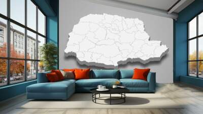 parana 3d map state of Brazil Template for your design Wall mural