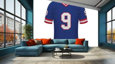 Realistic American football shirt of New York Giants, jersey template Wall mural