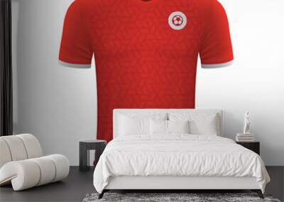 Realistic soccer shirt of Tunisia Wall mural