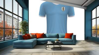 Realistic soccer shirt of Uruguay Wall mural