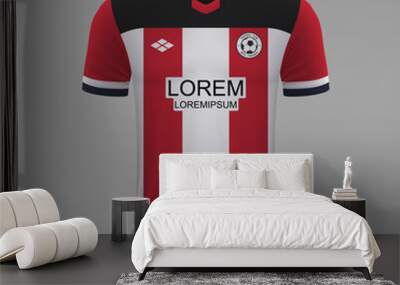 Realistic soccer shirt. Vector illustration Wall mural