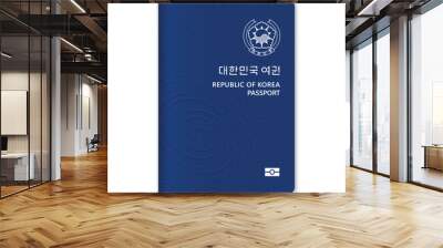 South Korea Passport Cover with Gold Emblem and Text Wall mural