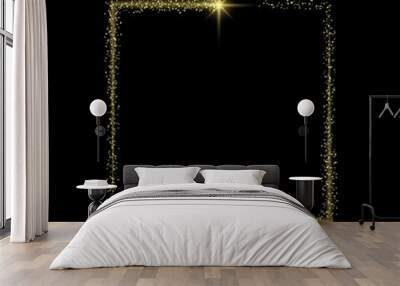 Vector light effect. golden comet with glowing tail of shining stardust sparkles, Gold glittering star dust  Wall mural