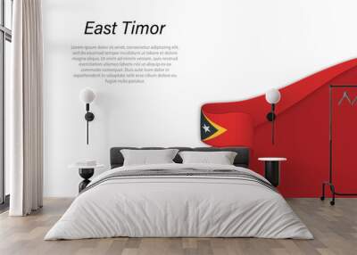 Wave flag of East Timor with copyspace background Wall mural