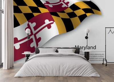 Wave flag of Maryland is a state of United States. Wall mural