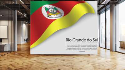 Wave flag of Rio Grande do Sul is a state of Brazi Wall mural