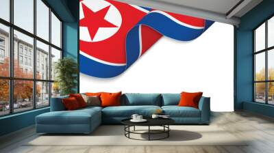 Waving flag of North Korea Wall mural