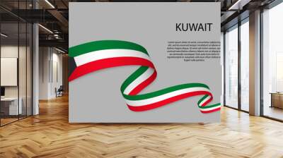 Waving ribbon or banner with flag Wall mural