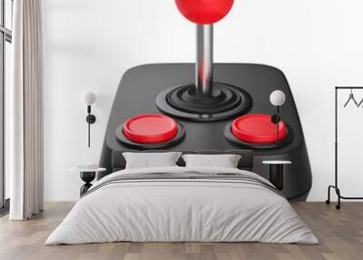 Front view of retro joystick with two red buttons Wall mural