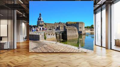 Concarneau's Harbour and its Medieval part Ville Close which is a walled town on a long island in the centre of the harbour. Brittany, France Wall mural