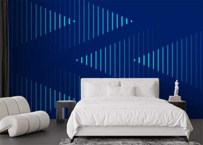 Modern abstract blue background with glowing geometric lines. Blue gradient hexagon shape design. Futuristic technology concept.. Wall mural