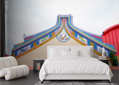 gable roof Chinese style
 Wall mural