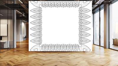 floral decorative photo frame border for wedding Wall mural